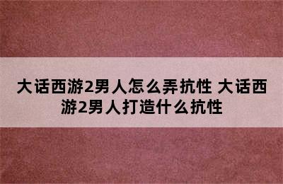大话西游2男人怎么弄抗性 大话西游2男人打造什么抗性